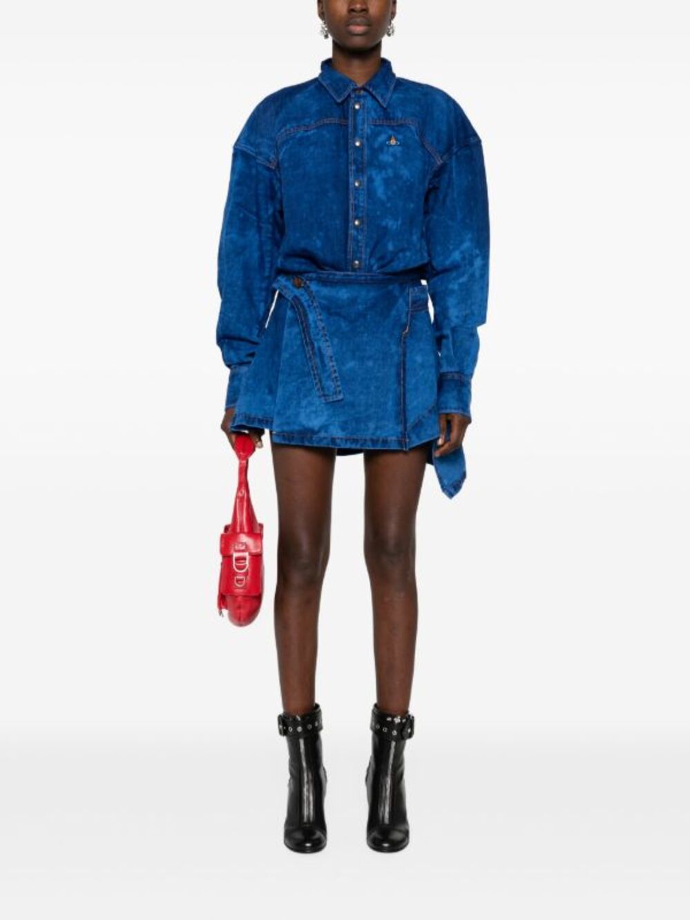 Vivienne Westwood Meghan faded denim blue mini dress size 6